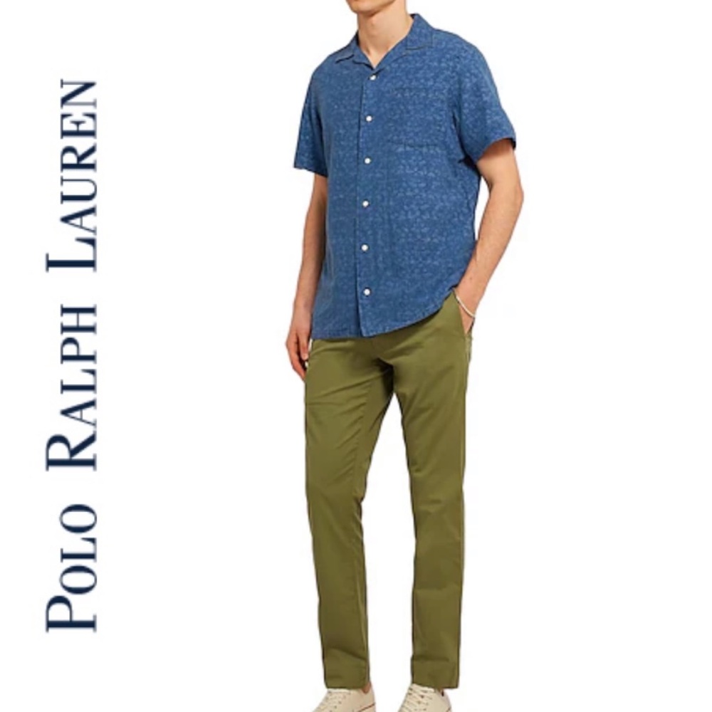 Polo Ralph Lauren Linen Blue Short Sleeve Shirt XXL